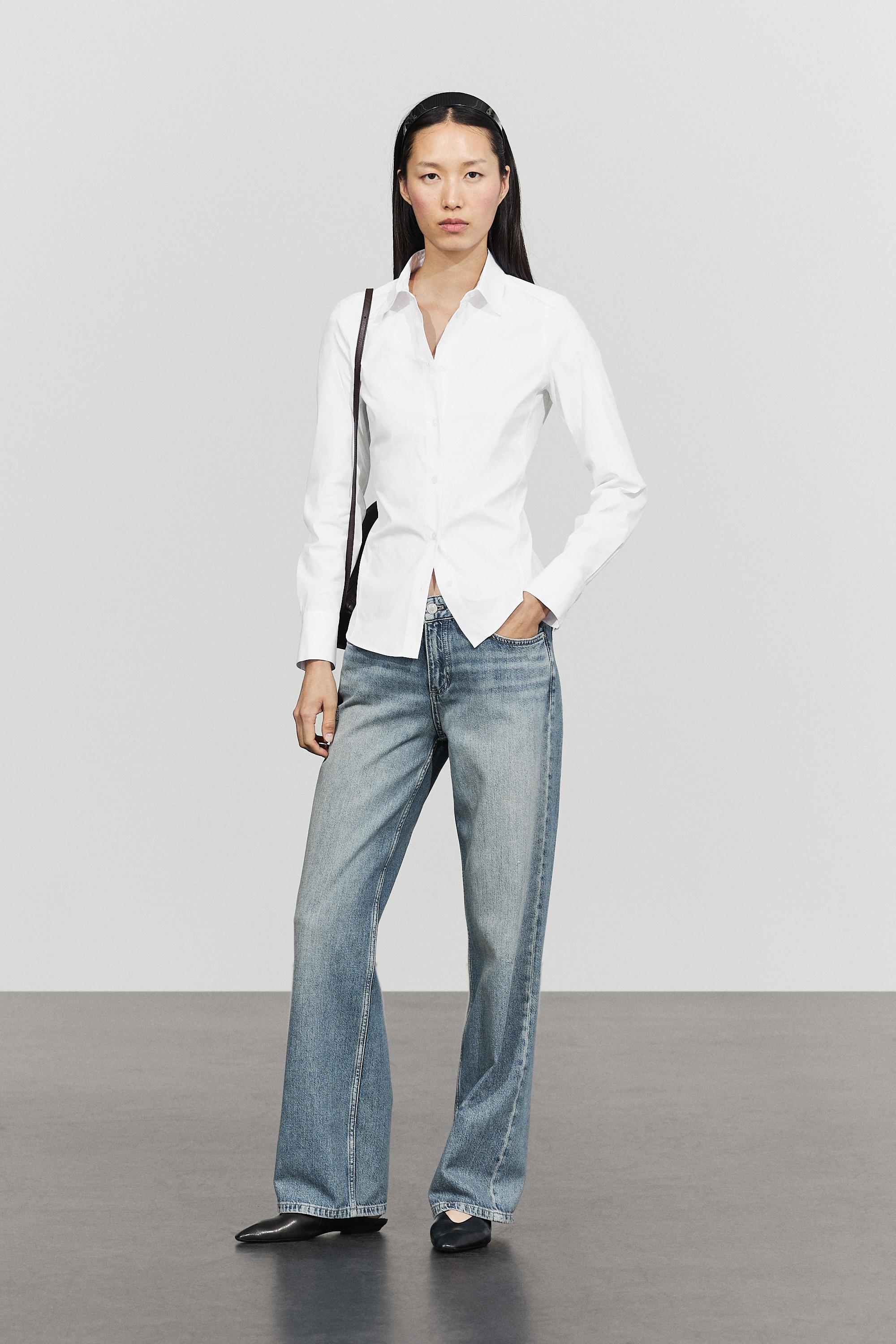 Chemise en popeline de coton mélangé